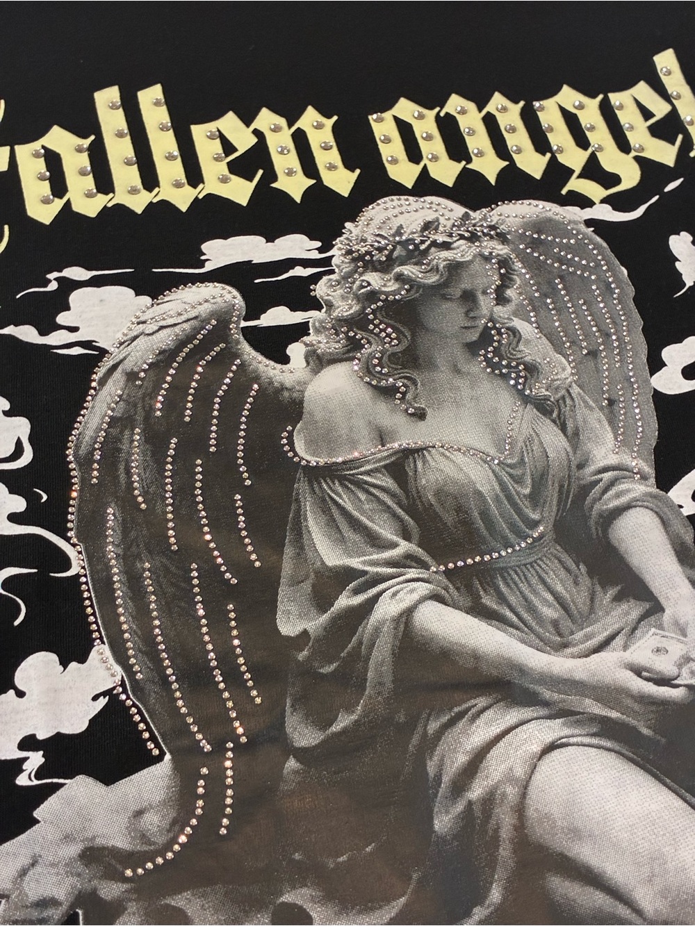 Fallen Angel Graphic Tee With Rhinestones - Picture 3 of 10